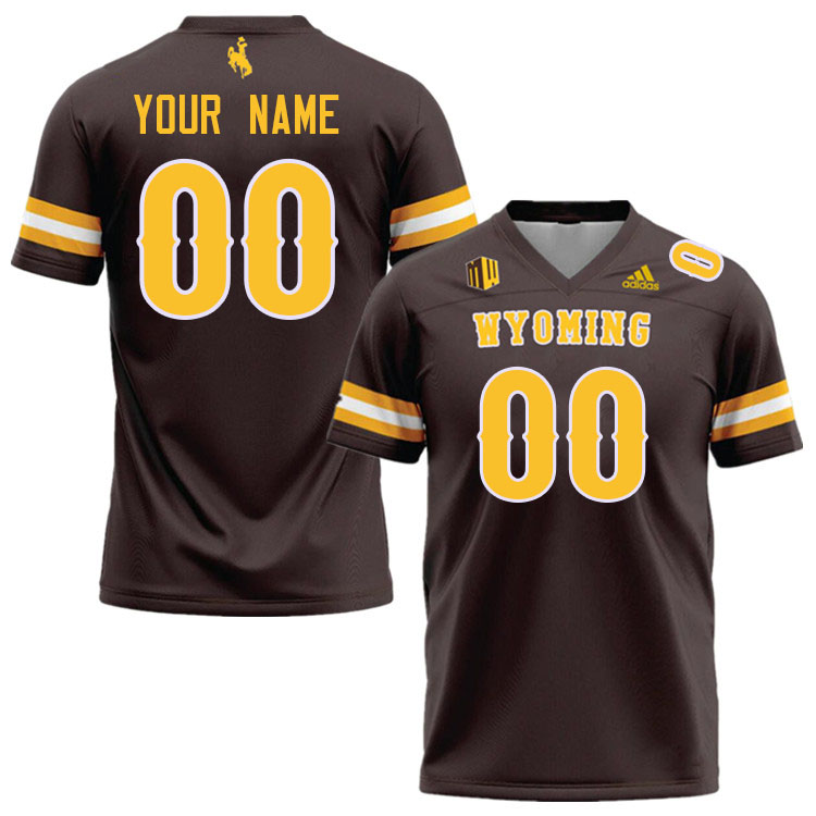 Custom Wyoming Cowboys Player's Name And Number Football Jeseys-Brown